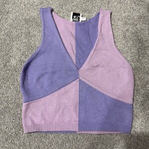 Princess Polly Two-Tone Lavender & Lilac Knit Tank Top size 4 or small
